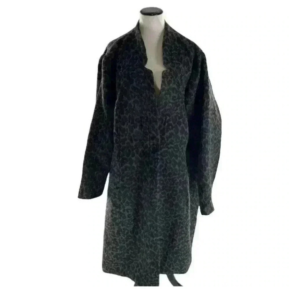 Torrid Gray Black Animal Leopard  Woolen  Coat Jacket Plus Size 6X (30W] New - Picture 1 of 7